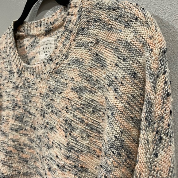 Billabong Knit Cropped Sweater Space Dye Blue Pink Cream Size Large - Picture 5 of 9